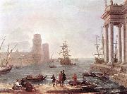 Claude Lorrain Port Scene with the Departure of Ulysses from the Land of the Feaci fdg Spain oil painting reproduction